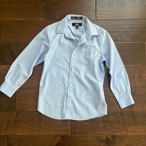Nordstrom Blue Button Down Shirt Classic Long Sleeve, size 7 boys